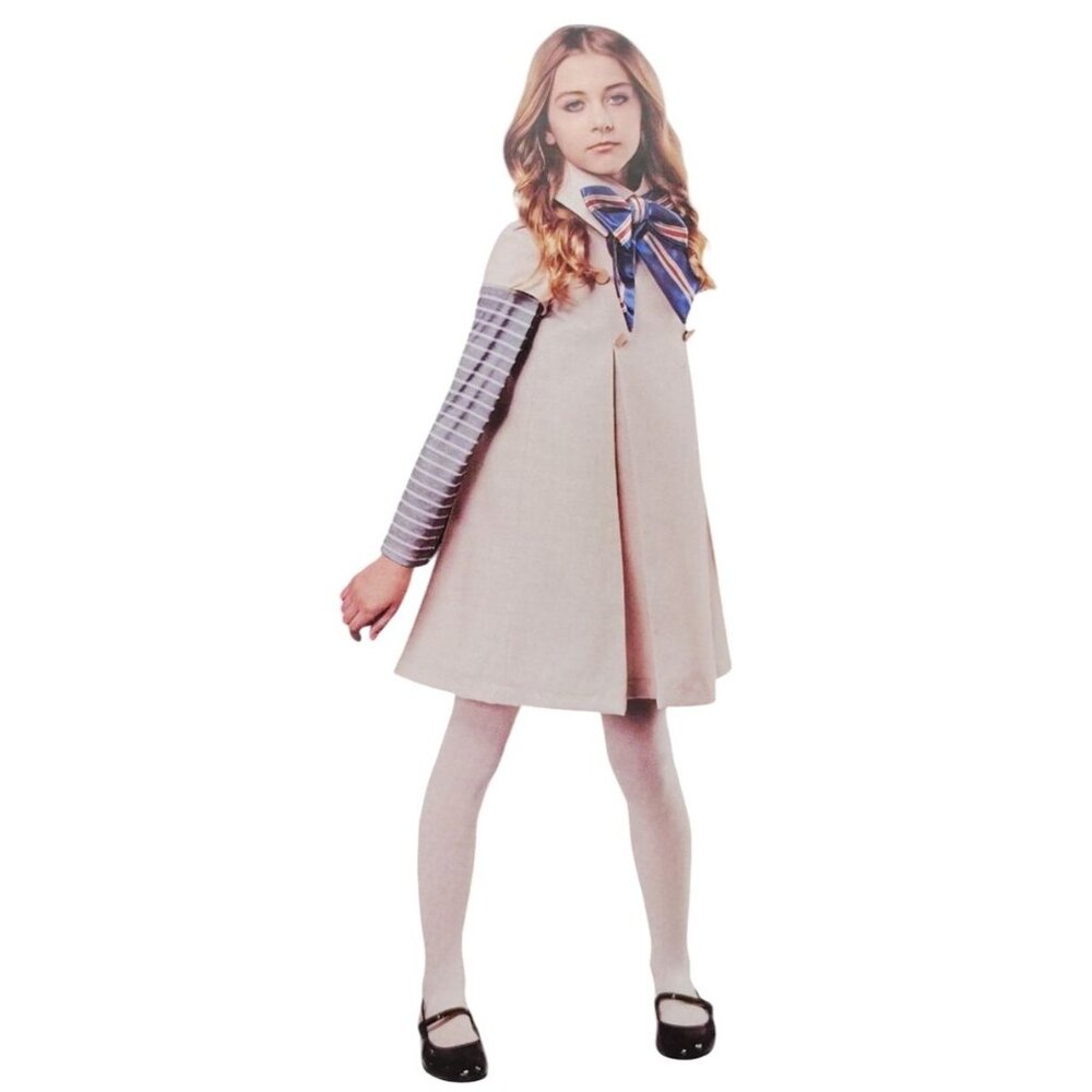Rubies Girls L (10/12) Beige Dress with Blue Bow Halloween Costume